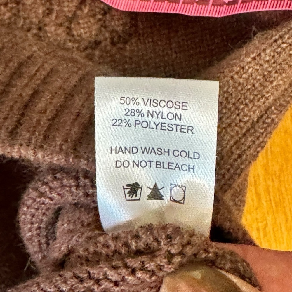 EUC White Birch cropped cardigan, bubble sleeves, knit, hot chocolate, size XL - Picture 13 of 13